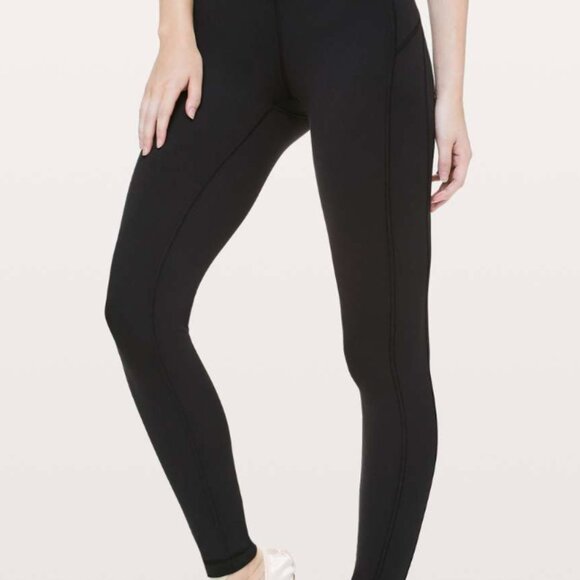 (6986) Lululemon Principal Dancer Golden Lining Tight *28" Black **RARE sz6 - Picture 2 of 10